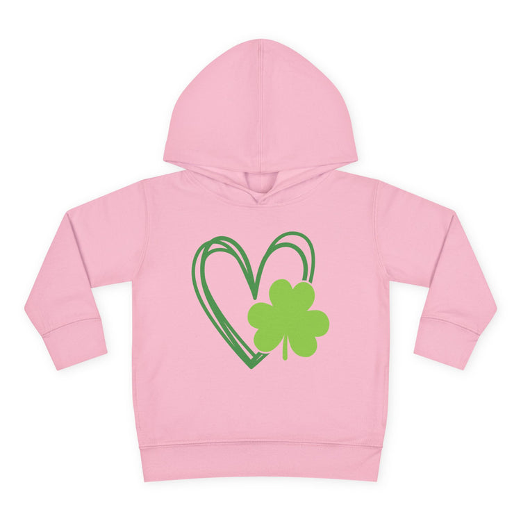 St Patrick's Day Toddler Fleece Hoodie, Cute Shamrock Design