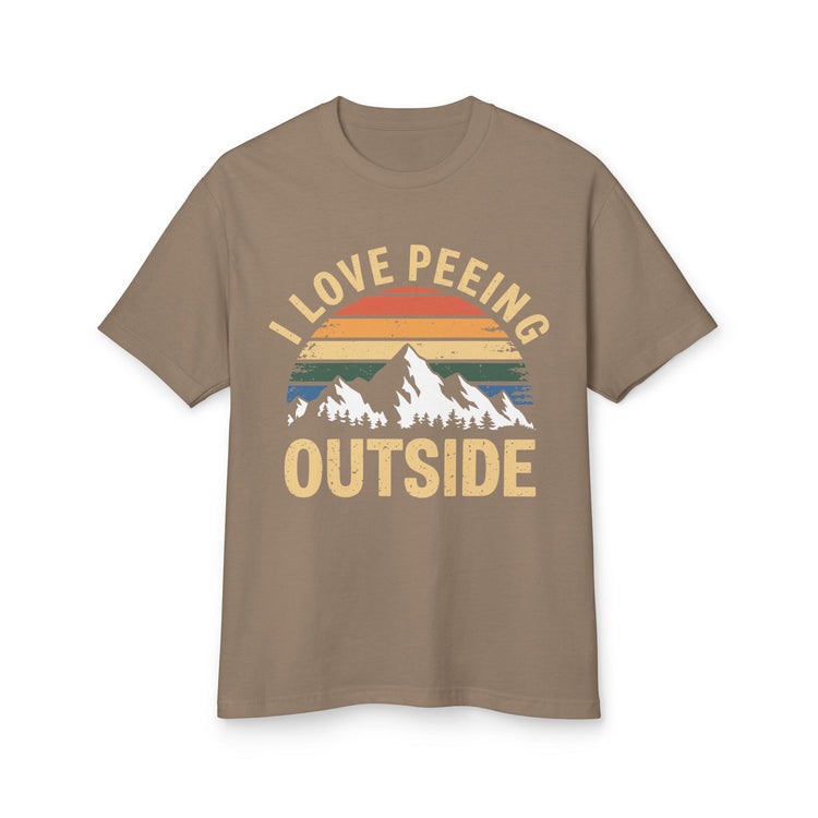 I Love Peeing Outside Heavyweight Cotton Tee - Outdoor Humor T-Shirt