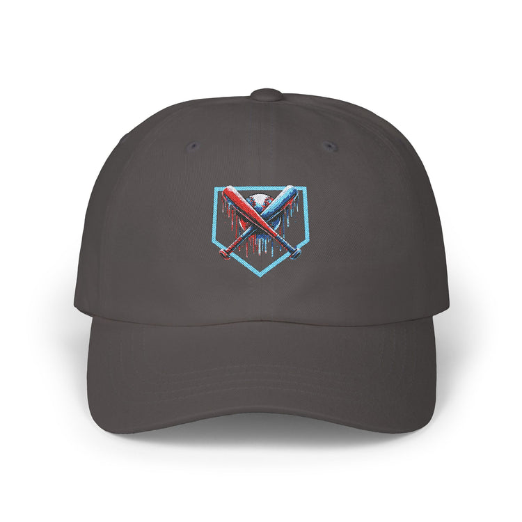 Vintage Baseball Dad Cap with Bat Design