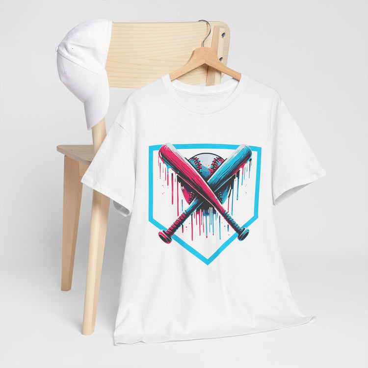 Vibrant Adult Baseball Drip Design T-shirt