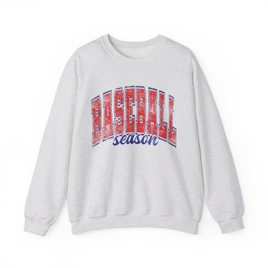 Baseball Season Distressed Look Sweatshirt