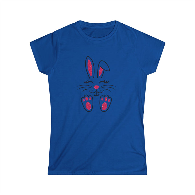 Bunny Women's Tee, Cute Animal Shirt, Softstyle Spring Fashion, Easter Gift