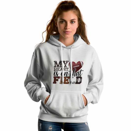 Football Hoodie - My Heart is on That Field Design