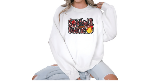 Softball Mama Crewneck Sweatshirt - Cozy Gift for Sports Moms