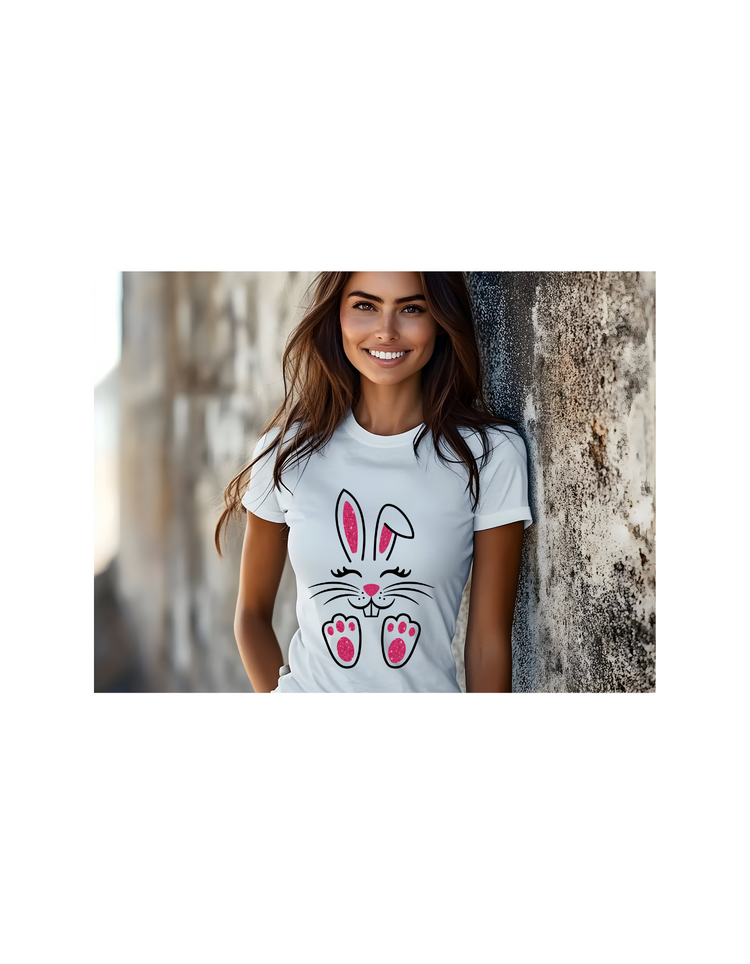 Bunny Women's Tee, Cute Animal Shirt, Softstyle Spring Fashion, Easter Gift