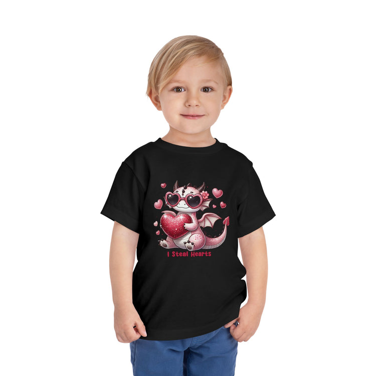 Toddler Tee - Adorable 'I Steal Hearts' Cute Dragon Design