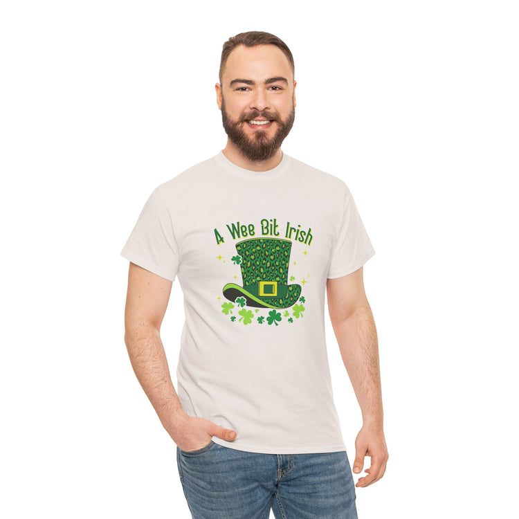 A Wee Bit Irish Unisex Tee, St Patrick's Day Shirt, Irish T-Shirt, St Paddy's Day Apparel, Luck of the Irish Cotton Shirt