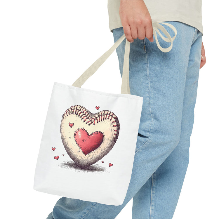 Heartfelt Baseball Tote Bag, Perfect for Sports Lovers, Baseball Mom Bag, Sports Fan