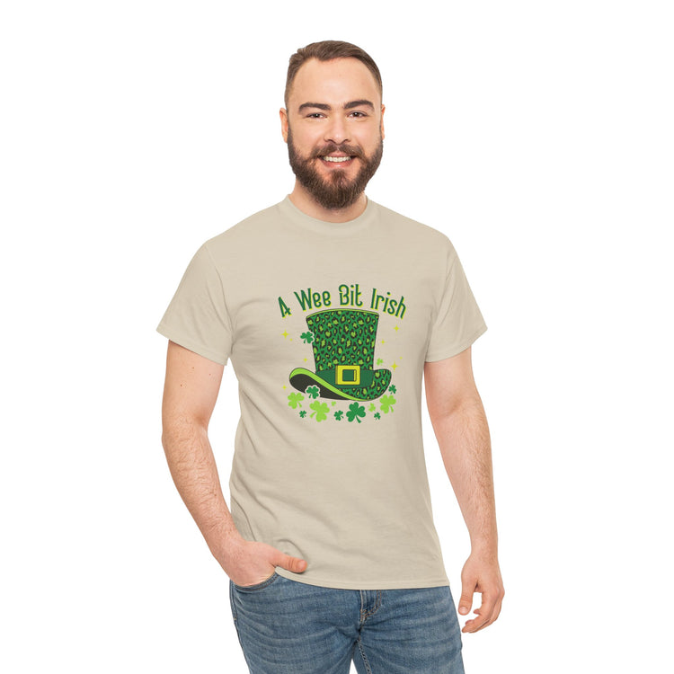 A Wee Bit Irish Unisex Tee, St Patrick's Day Shirt, Irish T-Shirt, St Paddy's Day Apparel, Luck of the Irish Cotton Shirt