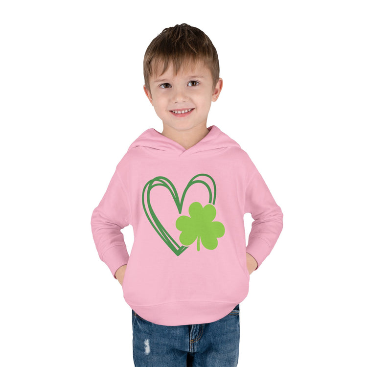 St Patrick's Day Toddler Fleece Hoodie, Cute Shamrock Design