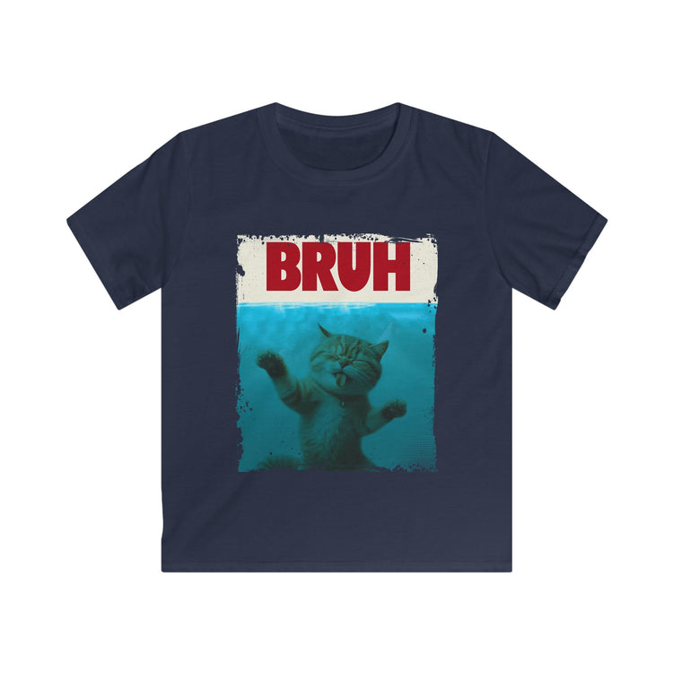 Funny Cat Bruh Kids Softstyle Tee