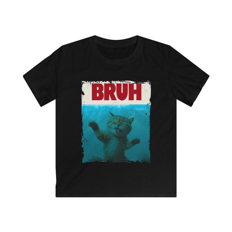 Funny Cat Bruh Kids Softstyle Tee