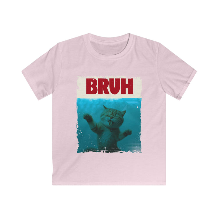 Funny Cat Bruh Kids Softstyle Tee