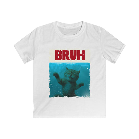 Funny Cat Bruh Kids Softstyle Tee