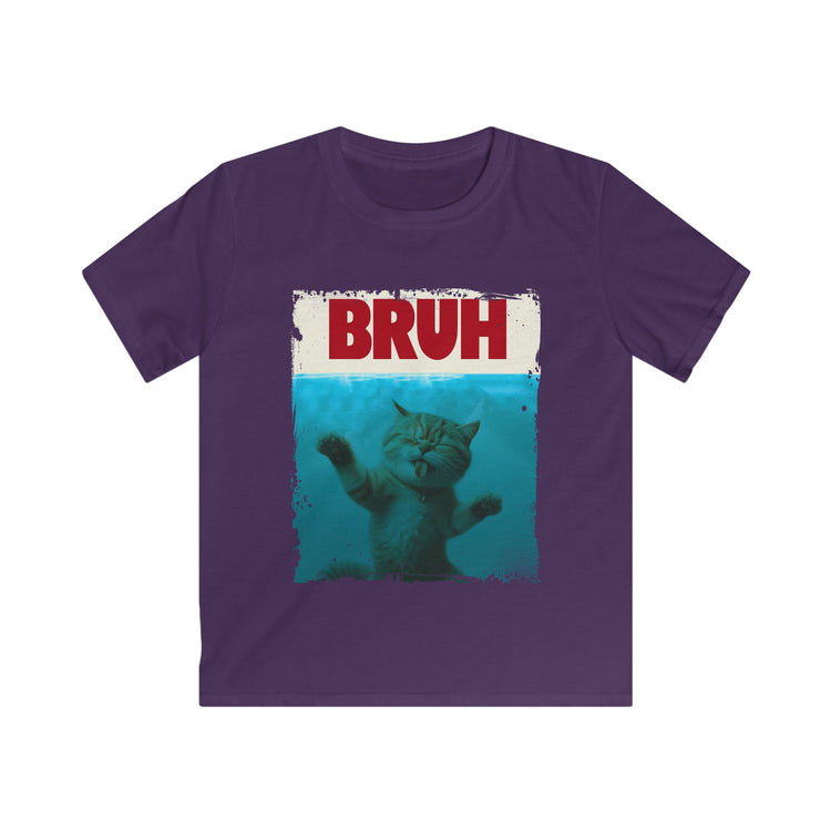 Funny Cat Bruh Kids Softstyle Tee