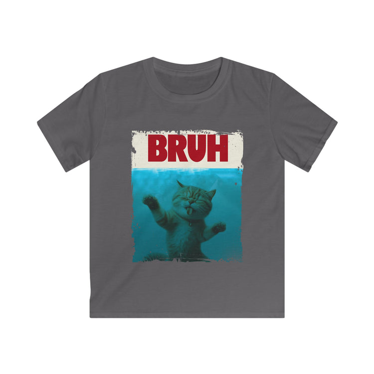 Funny Cat Bruh Kids Softstyle Tee