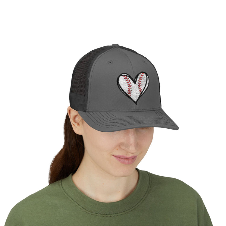 Baseball Heart Snapback Trucker Cap