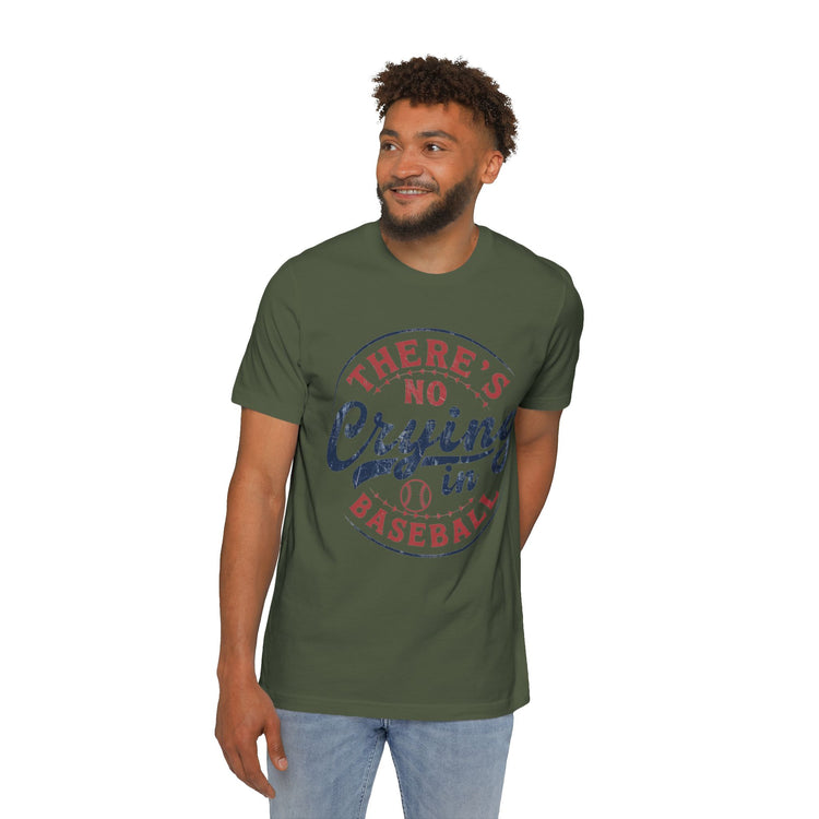 Unisex Baseball T-Shirt - 'There's No Crying in Baseball' - USA-Made Humor Tee