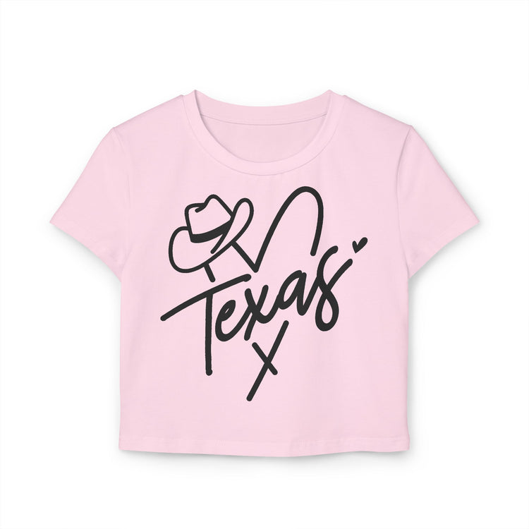 Texas Love Graphic Baby Tee, Cute Summer Rodeo Top