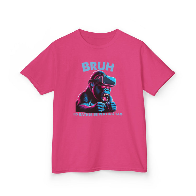 Kids Gorilla VR T-Shirt - "BRUH I'd Rather Be Playing TAG"