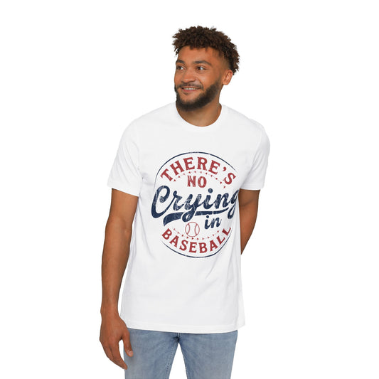 Unisex Baseball T-Shirt - 'There's No Crying in Baseball' - USA-Made Humor Tee