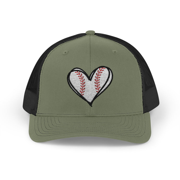 Baseball Heart Snapback Trucker Cap