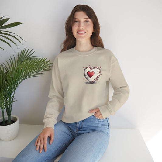 Cozy Heart Baseball Mom Sweatshirt, Soft Comfortable Pullover Jumper, Baseball