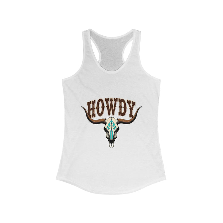 Howdy Graphic Women's Rodeo Racerback Tank - Casual Western Style Top