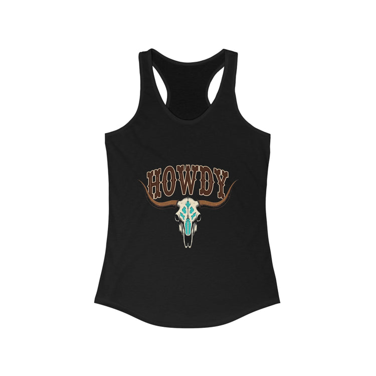 Howdy Graphic Women's Rodeo Racerback Tank - Casual Western Style Top