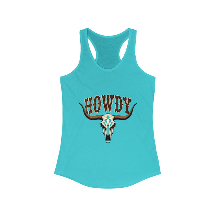 Howdy Graphic Women's Rodeo Racerback Tank - Casual Western Style Top