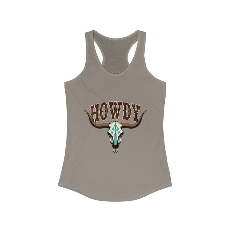 Howdy Graphic Women's Rodeo Racerback Tank - Casual Western Style Top