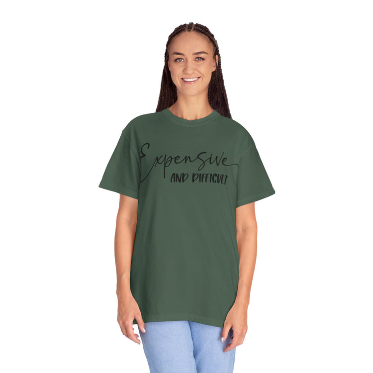 Unisex Garment-Dyed T-shirt - 'Expensive and Difficult' Casual Tee for Everyday Wear