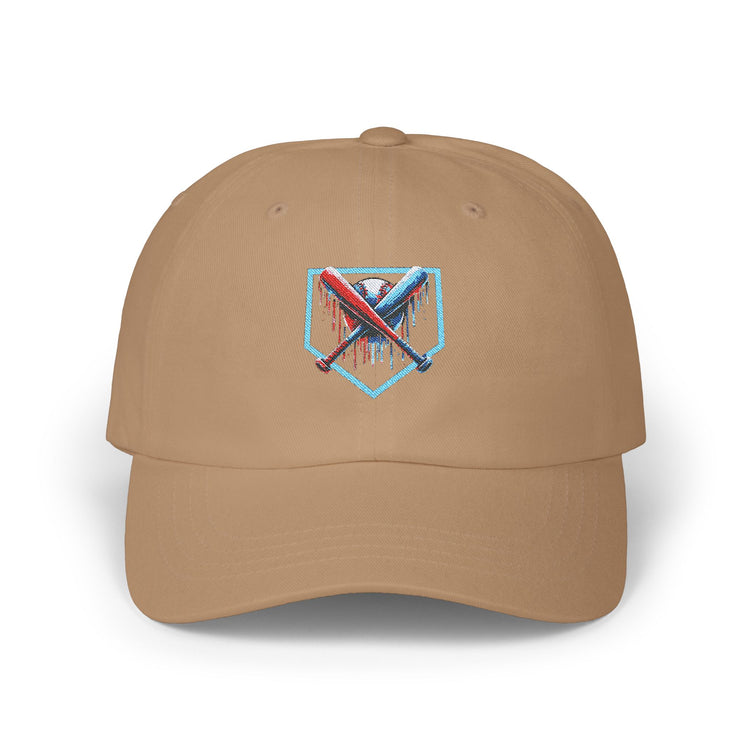 Vintage Baseball Dad Cap with Bat Design