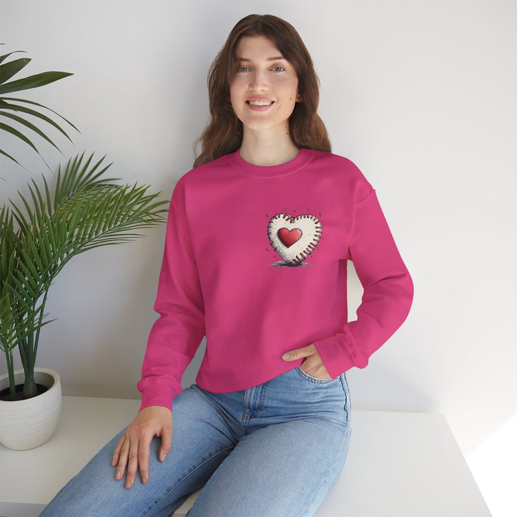 Cozy Heart Baseball Mom Sweatshirt, Soft Comfortable Pullover Jumper, Baseball