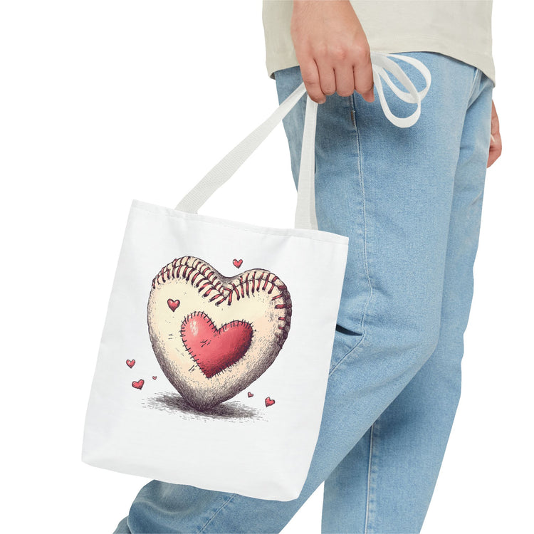 Heartfelt Baseball Tote Bag, Perfect for Sports Lovers, Baseball Mom Bag, Sports Fan