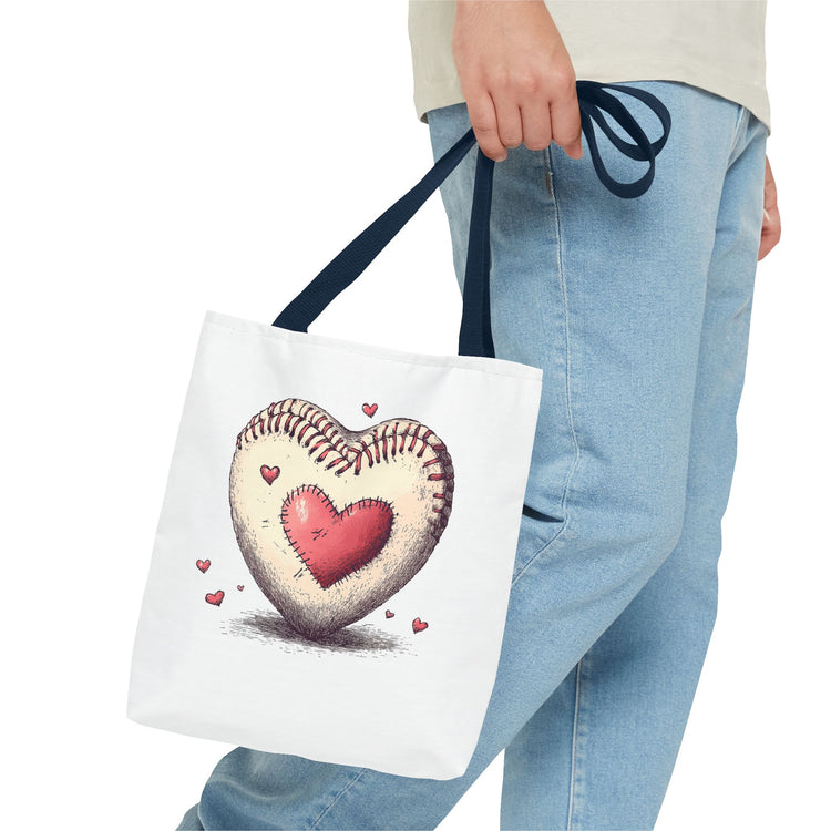 Heartfelt Baseball Tote Bag, Perfect for Sports Lovers, Baseball Mom Bag, Sports Fan