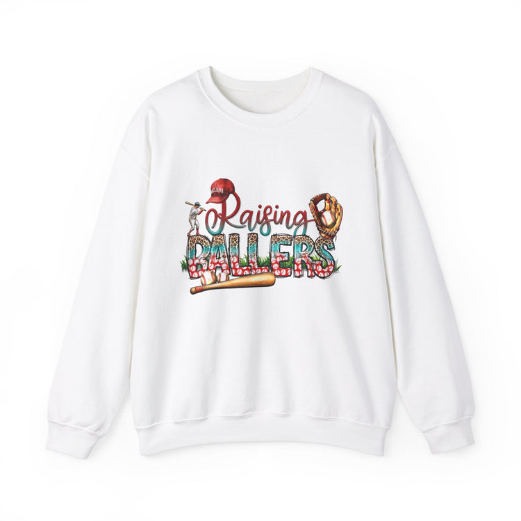 Baseball Mom Raising Ballers Crewneck Sweatshirt