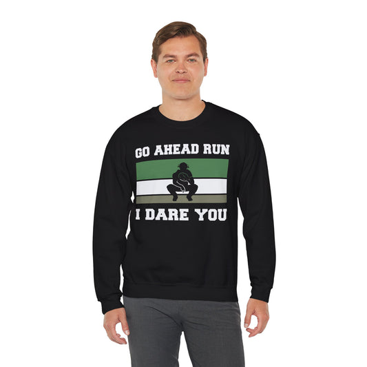 Baseball Catcher Go Ahead Run Daring Crewneck Sweatshirt - Sports Fan Gift