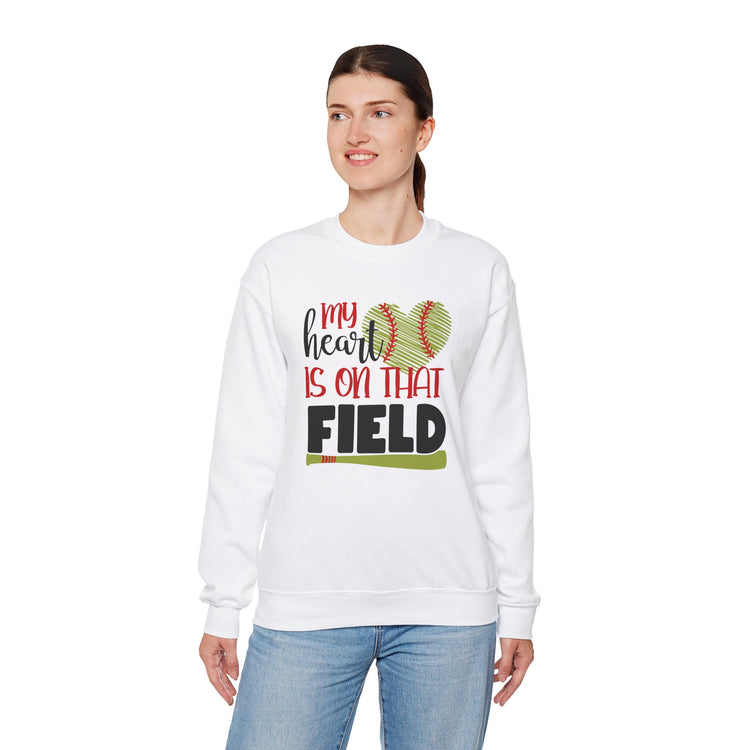 Softball Sweatshirt - My Heart Is On That Field Crewneck