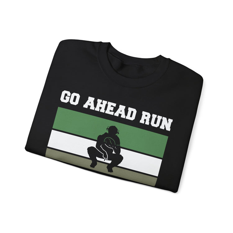 Baseball Catcher Go Ahead Run Daring Crewneck Sweatshirt - Sports Fan Gift