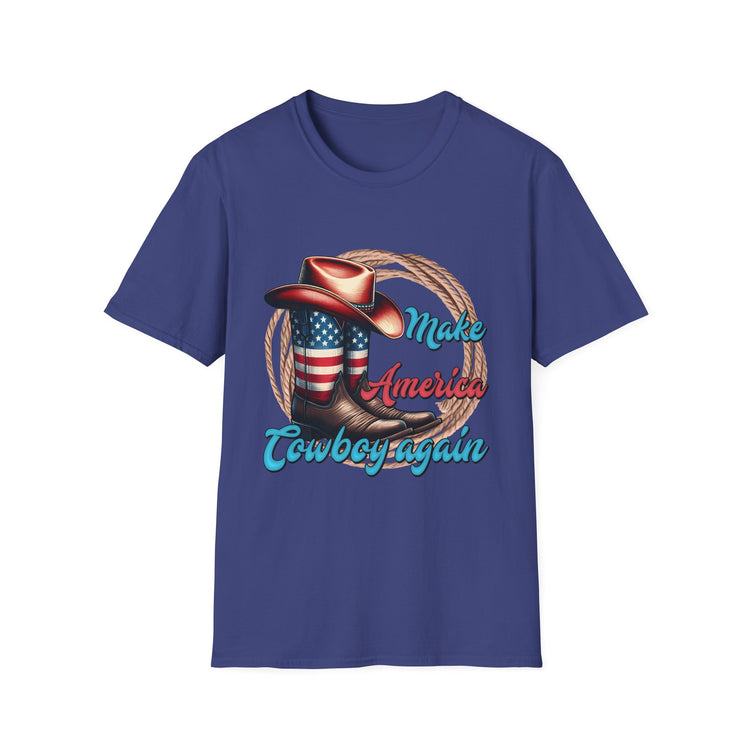 Cowboy Softstyle T-Shirt - Make America Cowboy Again Design