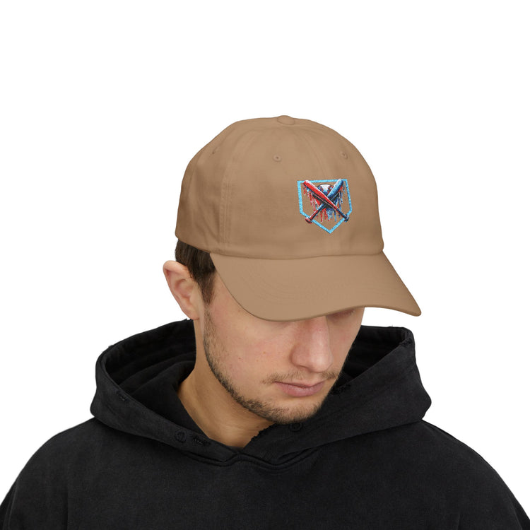 Vintage Baseball Dad Cap with Bat Design