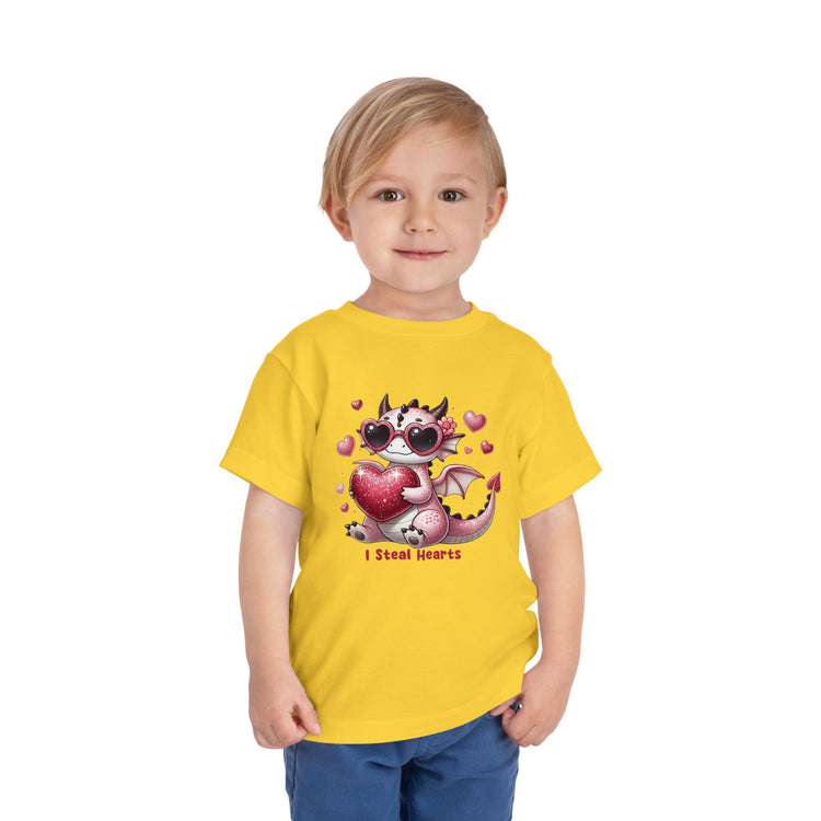 Toddler Tee - Adorable 'I Steal Hearts' Cute Dragon Design