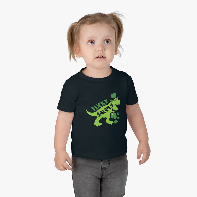 Lucky Saurus Infant Tee - Adorable Dinosaur Shirt for St. Patrick's Day