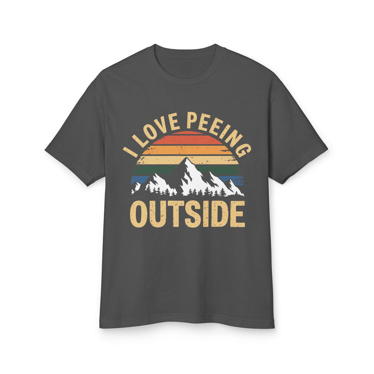 I Love Peeing Outside Heavyweight Cotton Tee - Outdoor Humor T-Shirt