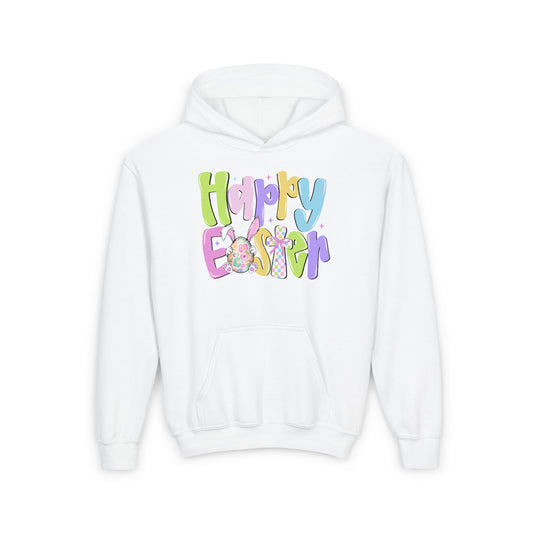 Happy Easter Youth Hoodie - Colorful Spring Design