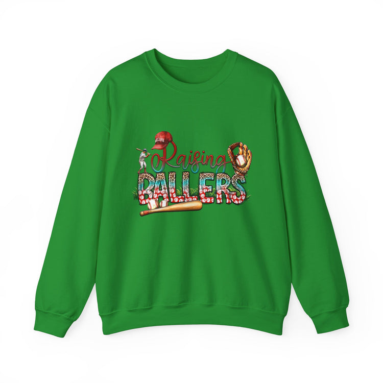 Baseball Mom Raising Ballers Crewneck Sweatshirt