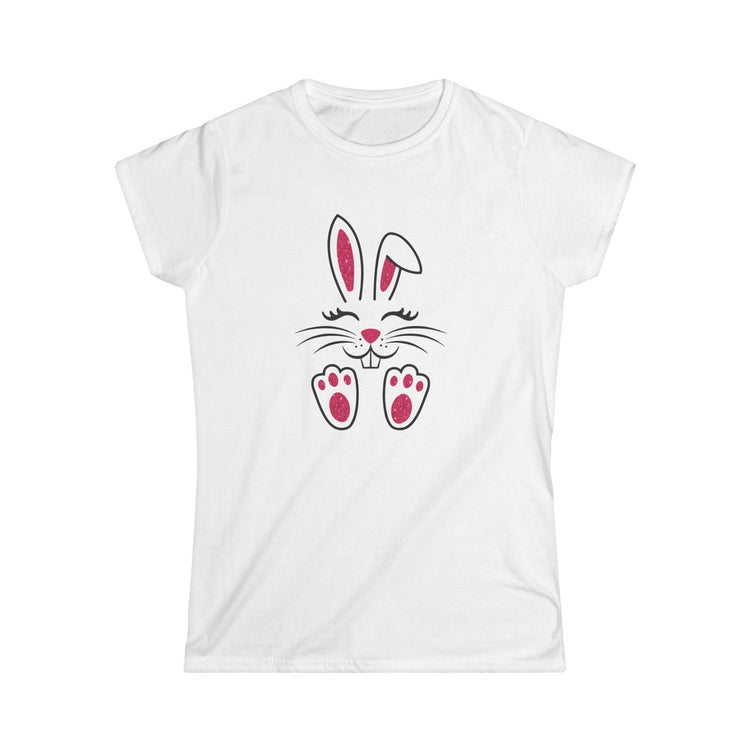 Bunny Women's Tee, Cute Animal Shirt, Softstyle Spring Fashion, Easter Gift