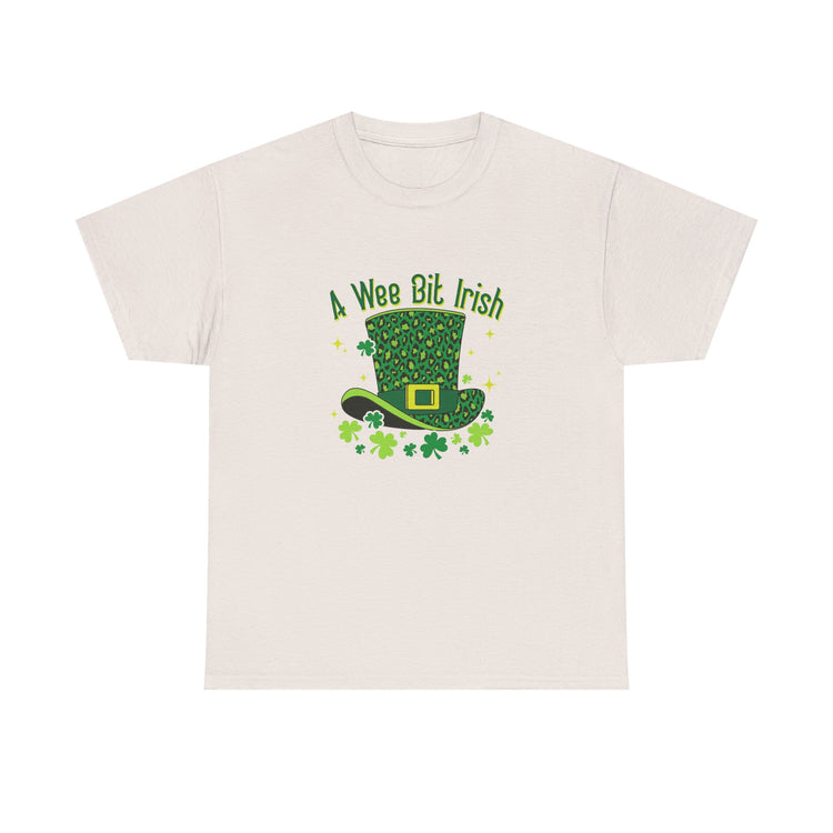 A Wee Bit Irish Unisex Tee, St Patrick's Day Shirt, Irish T-Shirt, St Paddy's Day Apparel, Luck of the Irish Cotton Shirt