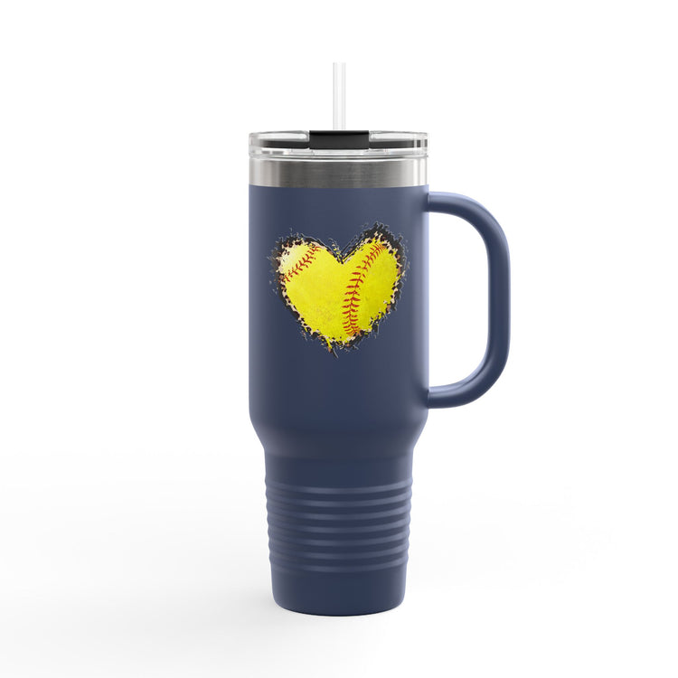 Softball Heart Insulated Travel Mug - 40oz for Sport Lovers